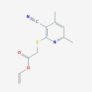 molecular formula C12H12N2O2S B5585897 vinyl [(3-cyano-4,6-dimethylpyridin-2-yl)thio]acetate 