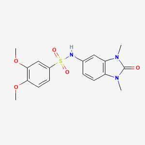 molecular formula C17H19N3O5S B5585904 N-(1,3-dimethyl-2-oxo-2,3-dihydro-1H-benzimidazol-5-yl)-3,4-dimethoxybenzenesulfonamide 