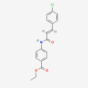 molecular formula C18H16ClNO3 B5585908 ethyl 4-{[3-(4-chlorophenyl)acryloyl]amino}benzoate 