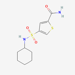 molecular formula C11H16N2O3S2 B5585917 4-[(cyclohexylamino)sulfonyl]-2-thiophenecarboxamide 