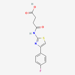 molecular formula C13H11FN2O3S B5585949 4-{[4-(4-fluorophenyl)-1,3-thiazol-2-yl]amino}-4-oxobutanoic acid 