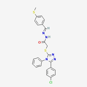 molecular formula C24H20ClN5OS2 B5585965 2-{[5-(4-chlorophenyl)-4-phenyl-4H-1,2,4-triazol-3-yl]thio}-N'-[4-(methylthio)benzylidene]acetohydrazide 