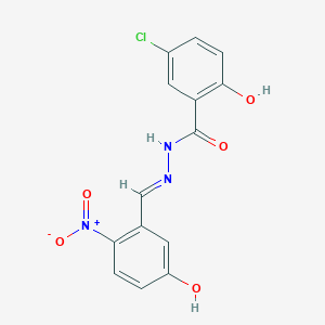 molecular formula C14H10ClN3O5 B5586014 5-chloro-2-hydroxy-N'-(5-hydroxy-2-nitrobenzylidene)benzohydrazide 