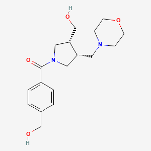molecular formula C18H26N2O4 B5586021 [(3R*,4R*)-1-[4-(hydroxymethyl)benzoyl]-4-(4-morpholinylmethyl)-3-pyrrolidinyl]methanol 
