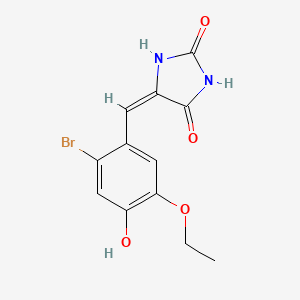 molecular formula C12H11BrN2O4 B5586037 5-(2-bromo-5-ethoxy-4-hydroxybenzylidene)-2,4-imidazolidinedione 