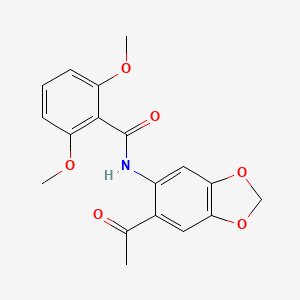 molecular formula C18H17NO6 B5586058 N-(6-acetyl-1,3-benzodioxol-5-yl)-2,6-dimethoxybenzamide 