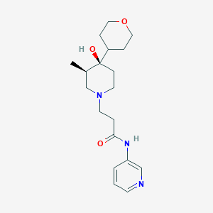 molecular formula C19H29N3O3 B5586064 3-[(3R*,4R*)-4-hydroxy-3-methyl-4-(tetrahydro-2H-pyran-4-yl)piperidin-1-yl]-N-pyridin-3-ylpropanamide 