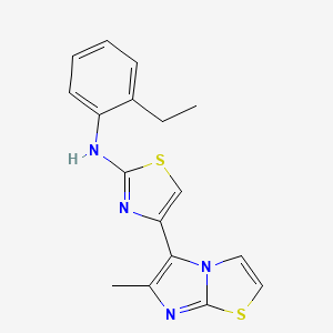 molecular formula C17H16N4S2 B5586069 N-(2-ethylphenyl)-4-(6-methylimidazo[2,1-b][1,3]thiazol-5-yl)-1,3-thiazol-2-amine 