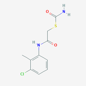 molecular formula C10H11ClN2O2S B5586073 S-{2-[(3-chloro-2-methylphenyl)amino]-2-oxoethyl} thiocarbamate 