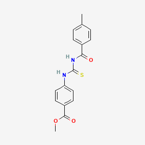 molecular formula C17H16N2O3S B5586075 methyl 4-({[(4-methylbenzoyl)amino]carbonothioyl}amino)benzoate 