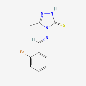 molecular formula C10H9BrN4S B5586077 4-[(2-bromobenzylidene)amino]-5-methyl-4H-1,2,4-triazole-3-thiol 