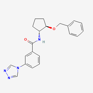 molecular formula C21H22N4O2 B5586085 N-[(1R,2R)-2-(benzyloxy)cyclopentyl]-3-(4H-1,2,4-triazol-4-yl)benzamide 