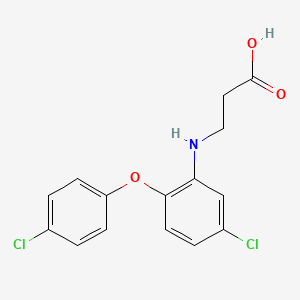 molecular formula C15H13Cl2NO3 B5586101 N-[5-chloro-2-(4-chlorophenoxy)phenyl]-beta-alanine 