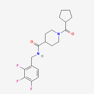 molecular formula C19H23F3N2O2 B5586116 1-(cyclopentylcarbonyl)-N-(2,3,4-trifluorobenzyl)-4-piperidinecarboxamide 
