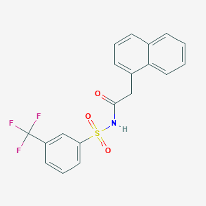 molecular formula C19H14F3NO3S B5586120 2-(1-naphthyl)-N-{[3-(trifluoromethyl)phenyl]sulfonyl}acetamide 