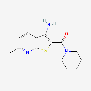 molecular formula C15H19N3OS B5586143 4,6-dimethyl-2-(1-piperidinylcarbonyl)thieno[2,3-b]pyridin-3-amine 