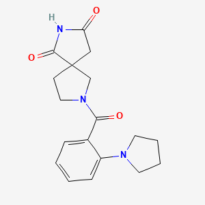 molecular formula C18H21N3O3 B5586149 7-(2-pyrrolidin-1-ylbenzoyl)-2,7-diazaspiro[4.4]nonane-1,3-dione 
