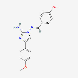 molecular formula C18H18N4O2 B5586152 N~1~-(4-methoxybenzylidene)-4-(4-methoxyphenyl)-1H-imidazole-1,2-diamine 