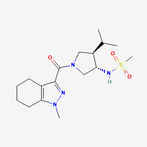 molecular formula C17H28N4O3S B5586155 N-{(3S*,4R*)-4-isopropyl-1-[(1-methyl-4,5,6,7-tetrahydro-1H-indazol-3-yl)carbonyl]-3-pyrrolidinyl}methanesulfonamide 