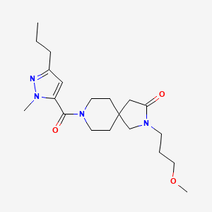 molecular formula C20H32N4O3 B5586157 2-(3-methoxypropyl)-8-[(1-methyl-3-propyl-1H-pyrazol-5-yl)carbonyl]-2,8-diazaspiro[4.5]decan-3-one 