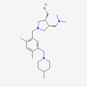 molecular formula C24H41N3O B5586171 ((3R*,4R*)-4-[(dimethylamino)methyl]-1-{2,4-dimethyl-5-[(4-methylpiperidin-1-yl)methyl]benzyl}pyrrolidin-3-yl)methanol 