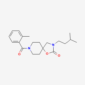 molecular formula C20H28N2O3 B5586172 8-(2-methylbenzoyl)-3-(3-methylbutyl)-1-oxa-3,8-diazaspiro[4.5]decan-2-one 