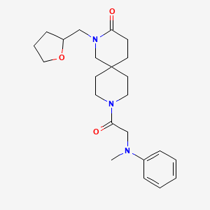 molecular formula C23H33N3O3 B5586200 9-(N-methyl-N-phenylglycyl)-2-(tetrahydrofuran-2-ylmethyl)-2,9-diazaspiro[5.5]undecan-3-one 