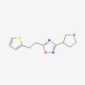 molecular formula C12H14N2O2S B5586201 3-(tetrahydrofuran-3-yl)-5-[2-(2-thienyl)ethyl]-1,2,4-oxadiazole 
