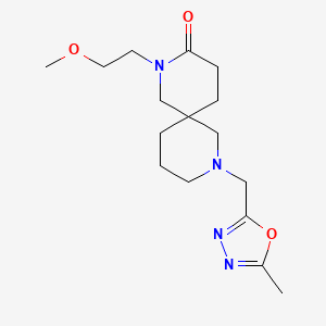 molecular formula C16H26N4O3 B5586215 2-(2-methoxyethyl)-8-[(5-methyl-1,3,4-oxadiazol-2-yl)methyl]-2,8-diazaspiro[5.5]undecan-3-one 