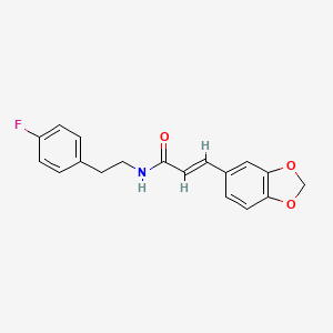 molecular formula C18H16FNO3 B5586227 3-(1,3-benzodioxol-5-yl)-N-[2-(4-fluorophenyl)ethyl]acrylamide 