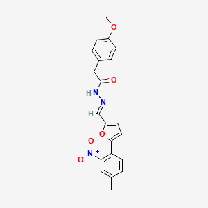 molecular formula C21H19N3O5 B5586266 2-(4-methoxyphenyl)-N'-{[5-(4-methyl-2-nitrophenyl)-2-furyl]methylene}acetohydrazide 