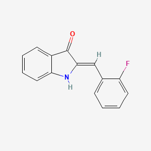 molecular formula C15H10FNO B5586282 2-(2-fluorobenzylidene)-1,2-dihydro-3H-indol-3-one 