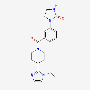 molecular formula C20H25N5O2 B5586289 1-(3-{[4-(1-ethyl-1H-imidazol-2-yl)-1-piperidinyl]carbonyl}phenyl)-2-imidazolidinone 