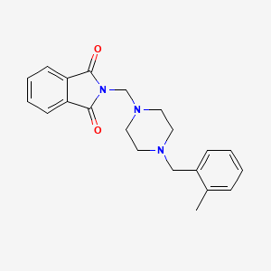 molecular formula C21H23N3O2 B5586340 2-{[4-(2-methylbenzyl)-1-piperazinyl]methyl}-1H-isoindole-1,3(2H)-dione 