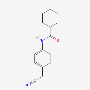 molecular formula C15H18N2O B5586349 N-[4-(cyanomethyl)phenyl]cyclohexanecarboxamide 