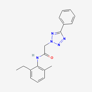 molecular formula C18H19N5O B5586352 N-(2-ethyl-6-methylphenyl)-2-(5-phenyl-2H-tetrazol-2-yl)acetamide 
