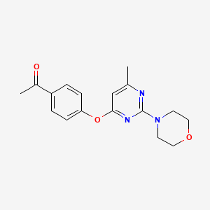 molecular formula C17H19N3O3 B5586377 1-(4-{[6-methyl-2-(4-morpholinyl)-4-pyrimidinyl]oxy}phenyl)ethanone 