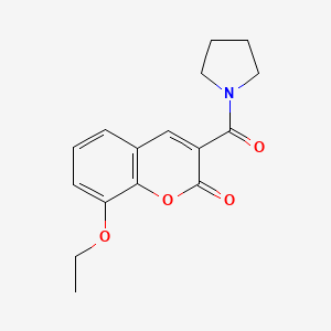 molecular formula C16H17NO4 B5586400 8-ethoxy-3-(1-pyrrolidinylcarbonyl)-2H-chromen-2-one 
