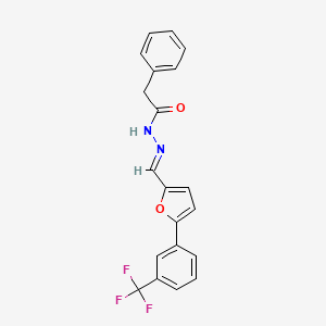 molecular formula C20H15F3N2O2 B5586410 2-phenyl-N'-({5-[3-(trifluoromethyl)phenyl]-2-furyl}methylene)acetohydrazide 