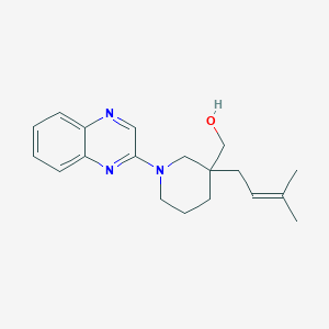 molecular formula C19H25N3O B5586412 [3-(3-methylbut-2-en-1-yl)-1-quinoxalin-2-ylpiperidin-3-yl]methanol 
