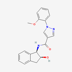 molecular formula C20H19N3O3 B5586451 N-[(1R,2S)-2-hydroxy-2,3-dihydro-1H-inden-1-yl]-1-(2-methoxyphenyl)-1H-pyrazole-4-carboxamide 