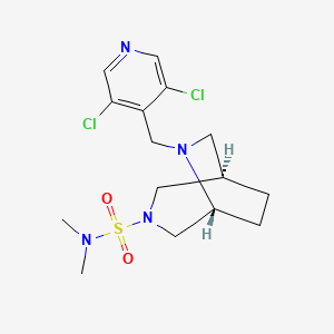 molecular formula C15H22Cl2N4O2S B5586475 (1R*,5R*)-6-[(3,5-dichloropyridin-4-yl)methyl]-N,N-dimethyl-3,6-diazabicyclo[3.2.2]nonane-3-sulfonamide 