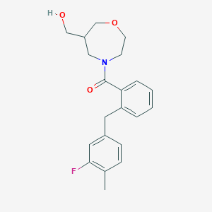 molecular formula C21H24FNO3 B5586482 {4-[2-(3-fluoro-4-methylbenzyl)benzoyl]-1,4-oxazepan-6-yl}methanol 