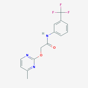molecular formula C14H12F3N3O2 B5586487 2-[(4-methyl-2-pyrimidinyl)oxy]-N-[3-(trifluoromethyl)phenyl]acetamide 
