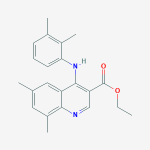 molecular formula C22H24N2O2 B5586494 ethyl 4-[(2,3-dimethylphenyl)amino]-6,8-dimethyl-3-quinolinecarboxylate 