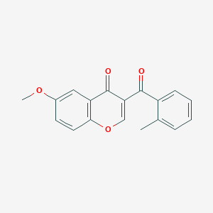 molecular formula C18H14O4 B5586517 6-methoxy-3-(2-methylbenzoyl)-4H-chromen-4-one 