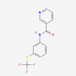 molecular formula C13H9F3N2OS B5586543 N-{3-[(trifluoromethyl)thio]phenyl}nicotinamide 