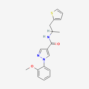 molecular formula C18H19N3O2S B5586578 1-(2-methoxyphenyl)-N-[1-methyl-2-(2-thienyl)ethyl]-1H-pyrazole-4-carboxamide 
