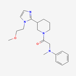molecular formula C20H28N4O2 B5586586 (2-{3-[1-(2-methoxyethyl)-1H-imidazol-2-yl]-1-piperidinyl}-2-oxoethyl)methyl(phenyl)amine 