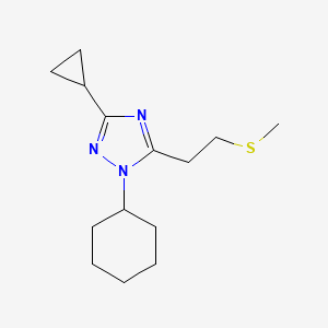 molecular formula C14H23N3S B5586593 1-cyclohexyl-3-cyclopropyl-5-[2-(methylthio)ethyl]-1H-1,2,4-triazole 